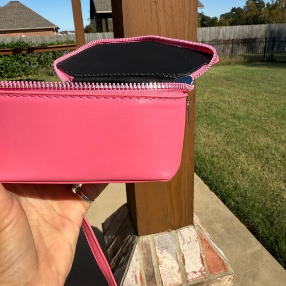 NWOT! Pink Coffin Crossbody Bag with Silver Cross Big enough for a IPhone - Picture 6 of 6